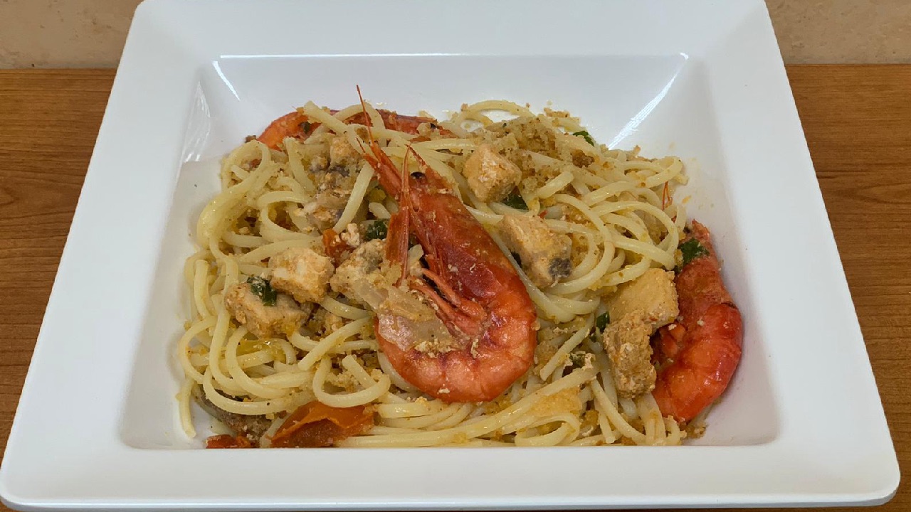 fettuccine con gambero rosso e pesce spada